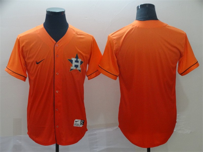Men's Houston Astros Blank Orange Fade Stitched Baseball Jersey